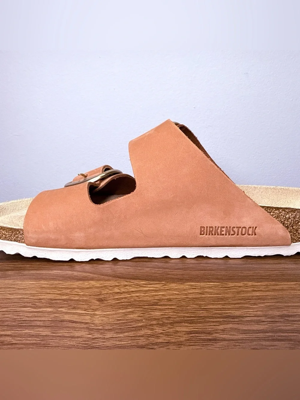 Birkenstock Arizona Big Buckle Brandy Nubuck Leather Double Strap Sandals